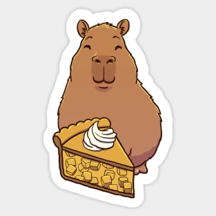 Capybara Apple Pie Slice Sticker